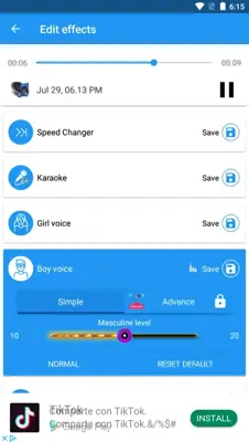 Voice Changer Audio Effects android App screenshot 6