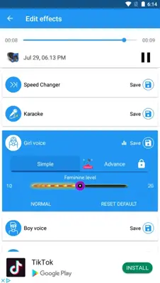 Voice Changer Audio Effects android App screenshot 7